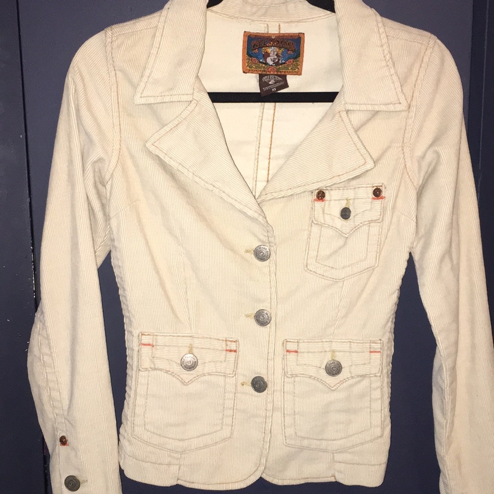 True Religion Cream corduroy jacket